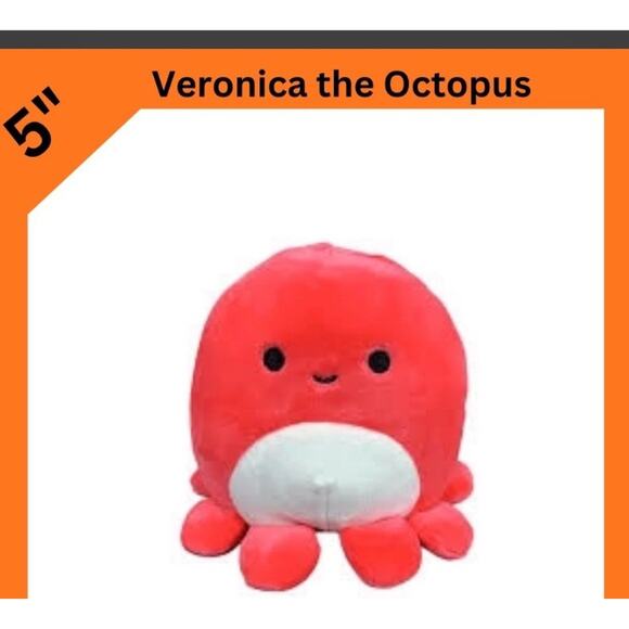 Squishmallow 5" Veronica Octopus Soft Red Plush Collectible Kellytoys - Picture 7 of 7